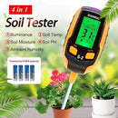 Ausale 4-in-1 Soil Moisture Meter, Soil PH Meter, Digital Plant Temperature, Sunlight Intensity, LCD Display Soil Test Meter for Garden, Farm, Lawn Plants