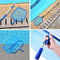 Swimming Pool Skimmer Set, Swimming Pool Pond Flat Net & Deep Bag Leaf Rake with Aluminum Telescopic Pole Heavy Duty Leaf Skimmer + 1Pcs Cleaning Sponge Brush for Garden Pond, Hot Tub Fish Tank