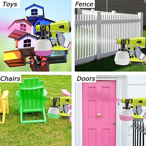 TAIRDA Cordless Paint Sprayer for Ryobi 18V Battery, Handheld HVLP Paint Sprayer with 1000ML Container, Electric Paint Sprayer for Painting Ceiling, Fence, Cabinets, Walls (NO Battery)