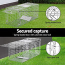 Gardeon Mouse Trap, 66 x 23 x 25cm Guinea Pig Rat Rabbit Cage Possum Rats Fox Cat Humane Mice Traps Small Animals Cages for Indoor Outdoor Farm Backyard, Automatic Door Lock Collapsible Silver