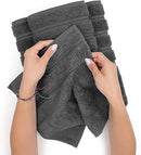 Towel Set Luxury Hotel Quality 600 GSM 100% Genuine Combed Cotton, Super Soft & Absorbent Family Bath Towels 6 Piece Set - (Dark Grey, 6 Piece Towels)