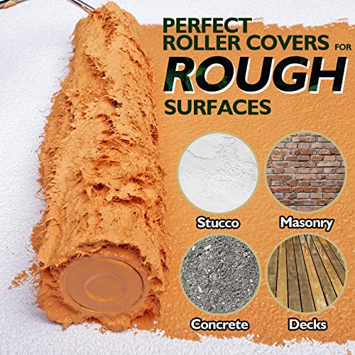 20pcs Paint Roller Covers 9 Inch x 3/4" Nap, High Capacity Lambswool Roller Covers for Paint Rollers, Naps for Paint Roller Brush and Frame, Perfect House Painting Supplies for Textured Rough Surfaces