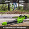 Greenworks 48V (2 x 24V) Cordless Axial Blower (515 CFM / 125 MPH), (2) 2.0Ah Batteries and Dual Port Charger with 24V Pole Saw