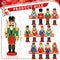 36 Pcs Christmas Nutcracker Ornaments Wood Hanging Nutcrackers Miniature Nutcracker Figures Traditional Holiday Nutcrackers Christmas Sweater Ornament for Xmas Christmas Decoration (Nutcracker Style)