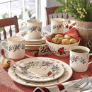 Lenox 6122055 Winter Greetings 12-Piece Dinnerware Set,Red & Green