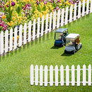 40 Inches Miniature Fairy Garden Fence, DIY Wood Picket Fence Mini Ornament for Dollhouse Home Garden White