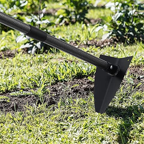 FLY HAWK Garden Hoe, 152 cm Hoe Garden Tool Triangle Garden Hoe with Sharp Blade for Digging, Weeding, Cutting and Losing Soil, Metal Handle with Adjustable Length