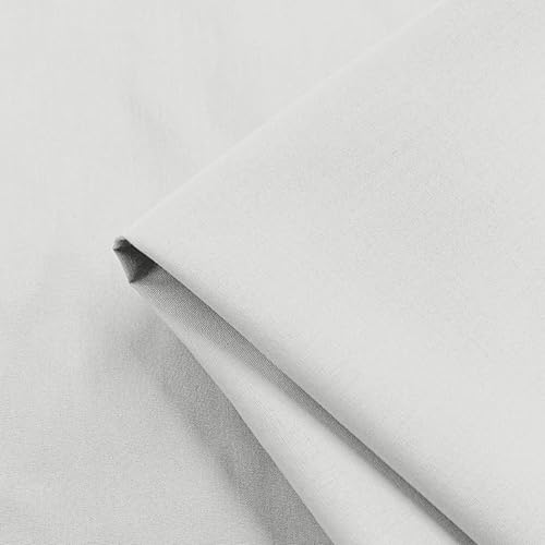 100% Cotton Plain Fabric by The Metre - 58 Inches / 147.5 cm Wide 150GSM - for Sewing, Dressmaking, Quilting, Curtain Linings, Pillowcases & Totes by FT Fashion Track (White, 1 Metre Pre Cut)