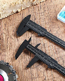 Mini Plastic Caliper 6 Inch 150 mm Vernier Caliper Double Scale (Metric/Inch) Eyebrow Ruler Plastic Vernier Caliper Sliding Gauge Measuring Tool for Student Office (Black, 20 Pieces)