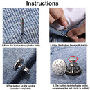 Button Pins for Jeans No Sew, No Tools Instant Buttons, Detachable Adjustable Jean Button Replacement, Extend or Reduce Pants Waist Size 10 Pack