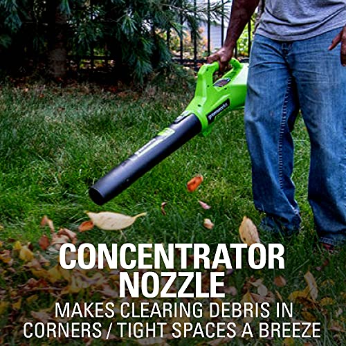 Greenworks 24V (90 MPH / 320 CFM / 125+ Compatible Tools) Cordless Axial Leaf Blower, Tool Only