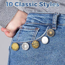 100 Sets Jeans Button Replacement, Removable 17 mm Metal Buttons for Jeans, No Sew Buttons for Women and Men Jeans Clothing Accessories with Screw Storage Box