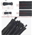 #8 2pcs Zippers Two Way Separating Plastic Double Slider Black Large Resin Zippers for Sewing, Parka, Winter Coat Heavy Duty Zippers Bulk for Clothes DIY Craft Bags(80cm/32inch)