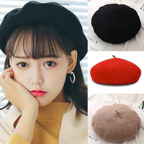 AIMALL Women's Ladies Beanie Wool French Beret Newsboy Hat Cap Winter Warm Hats Girls, Soft and Breathable Winter Warm Hat Blue