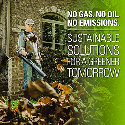 Greenworks 80V (180 MPH / 610 CFM / 75+ Compatible Tools) Cordless Brushless Backpack Blower, 2.5Ah Battery and Rapid Charger Included, Green/Black