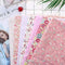 7pcs Pink Flowers Squares Cotton Fabric, Quilting Sewing Precut Material Sheet, for DIY Craft Sewing Handwork(25 * 25cm)