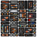 A-LUGEI【𝟯𝟮𝗣𝗰𝘀】【Black】 Tool Box Organizer Tray Divider Set, Desk Drawer Organizer, Garage Organization and Storage Toolbox Accessories for Rolling Tool Chest Cart Cabinet Work Bench Parts Hardware