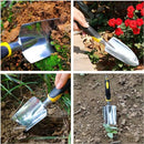 XUTONG Garden Shovel Trowel, Hand Shovel Soft Rubberized Non-Slip Handle for Transplanting Weeding Moving and Smoothing Digging and Planting (Yellow)