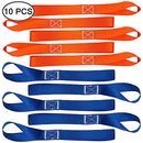 10 Pcs 11.6" Soft Loop Tie Down Straps, FineGood 1,500lb Load Capacity 4,500lb Breaking Strength Belts for Secure and Confident Trailering of Motorcycle Dirtbike ATV UTV - Black, Orange