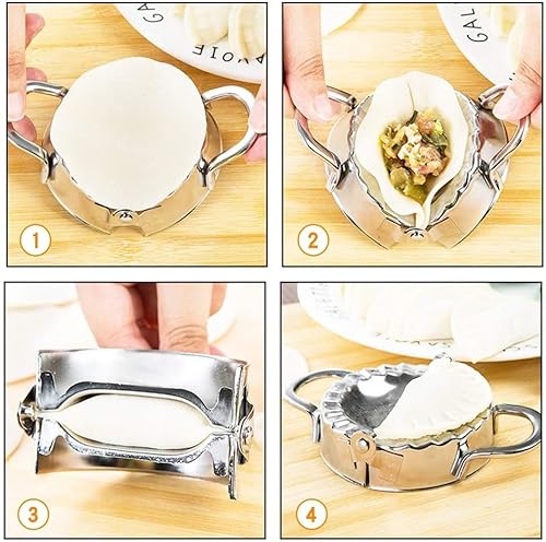 ZHOUHON Set of 2 Ravioli Dumpling Shaper, Ravioli Cookie Cutter, 3Dumpling Shape, Round Cookie Cutter, Ravioli Dumpling Maker Dumpling (2 Pieces)
