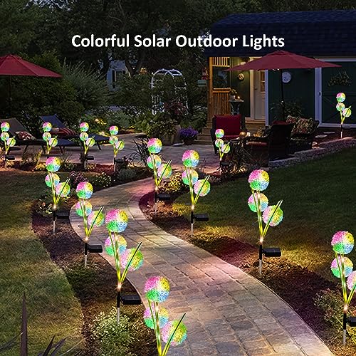 ZKEEZM Dandelion Solar Lights Outdoor Garden Décor, Upgraded 6-Pack Solar Garden Lights Decorative 36 LED Waterproof of IP65 Solar Flowers Lights for Garden Yard Patio Landscape Pathway Lawn