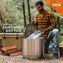 Solo Stove Bonfire 2.0 with Stand, Smokeless Fire Pit | Wood Burning Fireplaces w/Removable Ash Pan, Portable Outdoor Firepit - for Camping, Stainless Steel, H: 42.5 cm x Dia: 49.5 cm, 11.3 kg