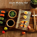 Sushi Making Kit, Delamu 23 in 1 Sushi Maker Bazooker Roller Kit with Bamboo Mats, Chef's Knife, Triangle/Nigiri/Gunkan Sushi Rice Mold, Chopsticks, Sauce Dishes, Rice Spreader, User Guide