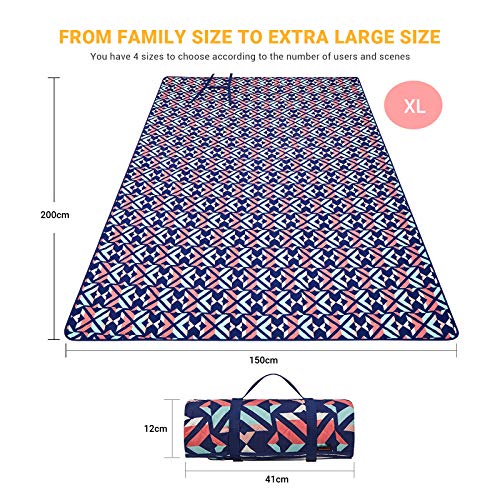KingCamp Outdoor Picnic Blanket Waterproof Beach Mat for Camping on Grass Oversize Foldable Sandproof Beach Blanket Park Hiking Four Sizes