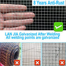 LAN JIA 1/2 Galvanized Hardware Cloth 5foot x100foot 19 Gauge Galvanized After Welding Chicken Wire Raised Garden Bed Plant Supports Poultry Netting