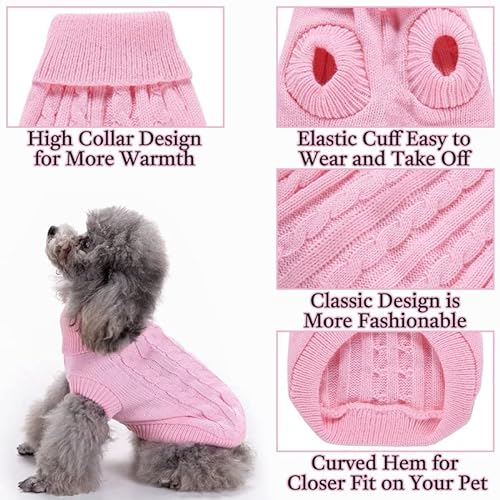 KIKNIN Dog Jumper, Thermal Turtleneck Dog Sweater, Cute Knitted Classic Pet Sweater, Soft Dog Clothes，Pet Coat for Medium to Large Dogs