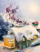 Hallmark Christmas Boxed Cards (Thomas Kinkade Santa. 16 Cards and 17 Envelopes)