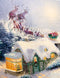 Hallmark Christmas Boxed Cards (Thomas Kinkade Santa. 16 Cards and 17 Envelopes)