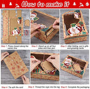 Christmas Cookie Box with Window, Fyvadio 12 Pack Cookie Box Food Grade Kraft Paper Baking Box with Snowman Santa Design for Packaging Cakes, Biscuits, Desserts, Donuts, Pastries at Christmas Parties