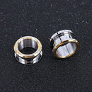 316L Stainless Steel Gold Bevel Edge Flesh Ear Tunnel Plug Ear Gauges Expanders Body Jewelry (Gauge=00g(10mm))