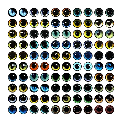 100PCS Eyes Glass Cabochon for Clay Doll Making Sculptures Props Craft DIY Findings Jewelry Making