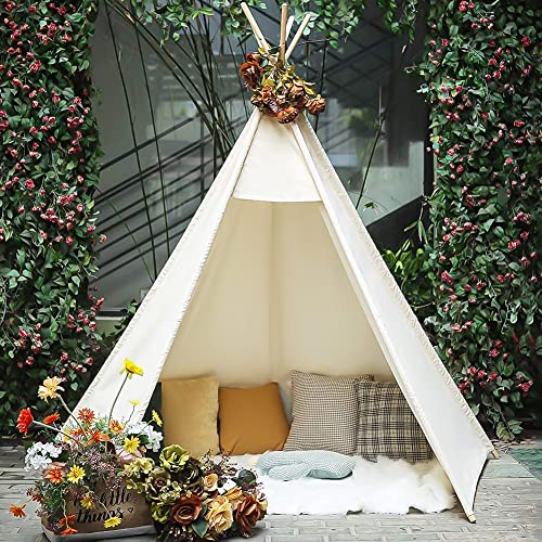 Razee Teepee for Kids 5 Sides, Large Tall, Wedding Teepee, Adult Teepee, Huge Teepee Wide Open Front Teepee Without Door Flaps, Beach Tent (Huge Teepee)