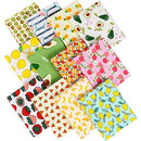 12 Pieces Printed Fruit Fabric Fruit Fat Quarters Fruit Pattern Fabric Bundles Quilting Sewing Patchwork Fabric for DIY Scrapbooking Art Craft Sewing Projects, 20 x 16 Inch/ 50 x 40 cm