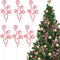 6 Pcs 16 Inch Red White Christmas Tree Picks Decoration Candy Cane Woolen Curly Pick Lollipop Large for Xmas Tree Topper Decor Home Vase Filler Craft Wreath Holiday Party Ornament Garland