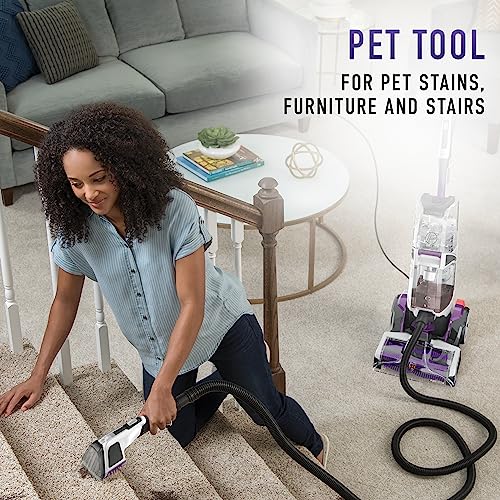 Hoover SmartWash Pet Automatic Carpet Cleaner with Spot Chaser Stain Remover Wand, Shampooer Machine for Pets, with Storage Mat, FH53050, Purple