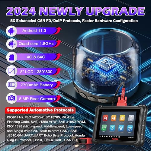 Autel Maxicheck MX900 Autel Scanner 2024 8 inch MX900 Android 11 40+ Function OBD2 Scanner All System Diagnostic CAN FD/Do IP OE All System Scan No-IP Limited Upgrade MX808 MX808s Same as MK900