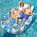 JCLEAL Pool Floats Adult 2 Person Inflatable Tanning Pool Lounger Extra Large River Rafts Heavy duty Water Floaties Chair Lounge Recliner with Cupholder Backrest Handles Swimming Toys Party Lake Ocean