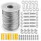 Wire Rope Kit, Stainless Steel Wire Rope Coated Cable,Garden Wire for Climbing Plants,Vine Eyes,Wire Rope Clip,for Outdoor Hanging Kit,Cable Railing Kit (30M)