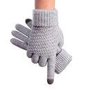 Winter Gloves Touch Screen Warm Knitted Wool Mittens Full Finger Acrylic Gloves for Men and Women