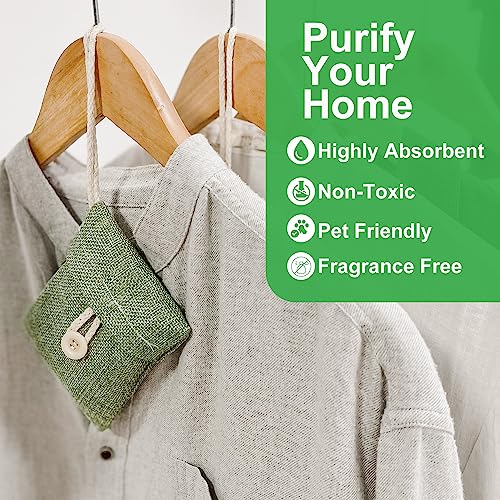 10 Pack Bamboo Charcoal Air Purifying Bag with button Natural Car Air Freshener,Shoe Deodorizer,Odor Eliminators For Home,Pet,Closet