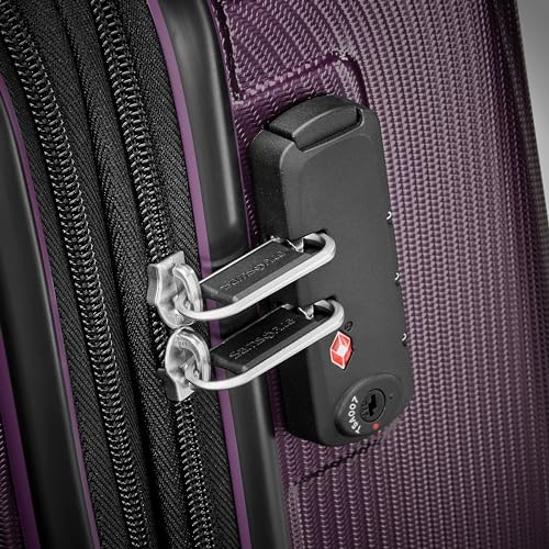 Samsonite Winfield 3 DLX Hardside Luggage with Spinner Wheels, Plum Ombre, 2PC Set (CO/MED), Winfield 3 DLX Hardside Expandable Luggage with Spinners