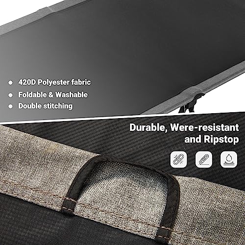 KingCamp Camping Cot, Folding Portable Heavy Duty Ultralight Cots for Adults Camping Tent Hiking Backpacking Mountaineering Travel Indoor Outdoor Indoor Base Camp with Pillow, 2 Packs.