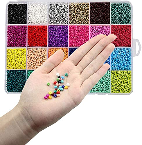 14400 Pieces Pony Seed Beads, BetterJonny 3mm Glass Seed Beads Bracelet Beads Small Rainbow Beads with Lobster Clasps, Open Jump Rings and String for Jewelry Bracelets Necklace Making