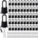 Hicarer 50 Pack Waterproof Padlocks Keyed Alike Wide Long Padlock Weatherproof Pad Locks with Keys 1-9/16 Inch Outdoor Padlocks for Home, Garden, Garage, Gate Security