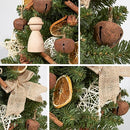 WBHome 1.8 Feet Pre-lit Decorated Tabletop Christmas Tree, Boho-Minimalist Christmas Themed Decorations with Pine Cones, Pre-Lit Mini Christmas Tree, 35 Bulbs