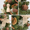 WBHome 1.8 Feet Pre-lit Decorated Tabletop Christmas Tree, Boho-Minimalist Christmas Themed Decorations with Pine Cones, Pre-Lit Mini Christmas Tree, 35 Bulbs